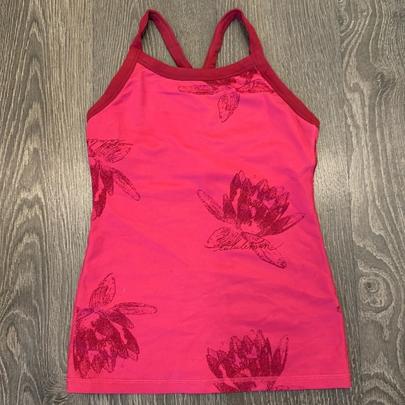 vintage lululemon lotus flower racerback tank with mesh - Picture 1 of 2